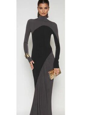 Laurice High Neck Maxi Dress In Coffee
